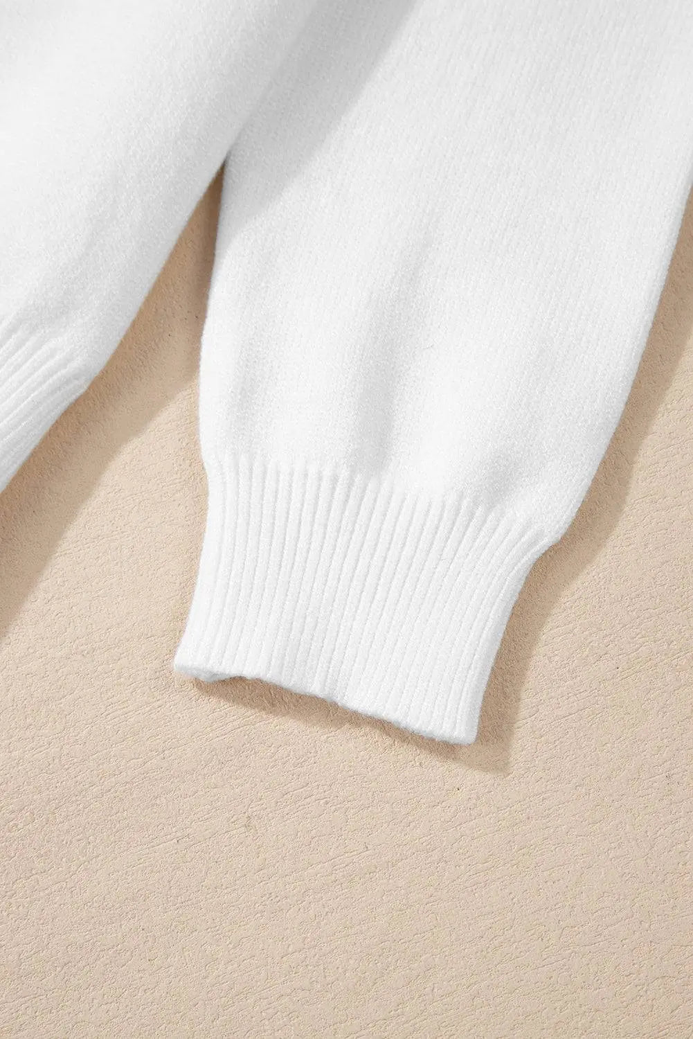 White Thankful Ivory Embroidered Sweater - BB Fashion Outlet