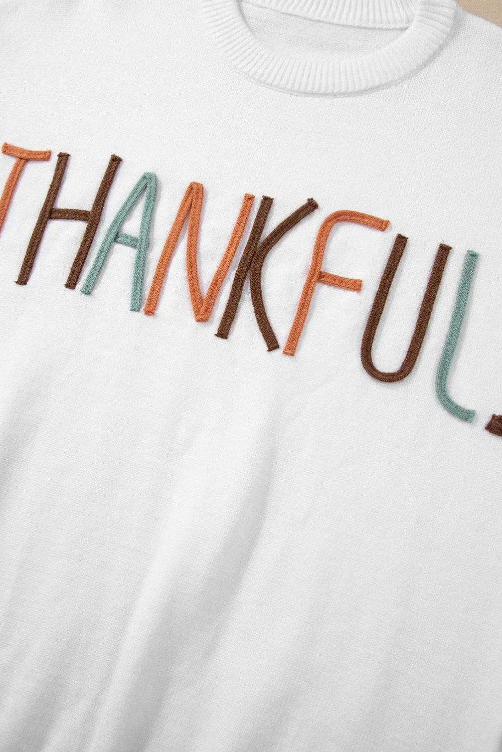 White Thankful Ivory Embroidered Sweater - BB Fashion Outlet