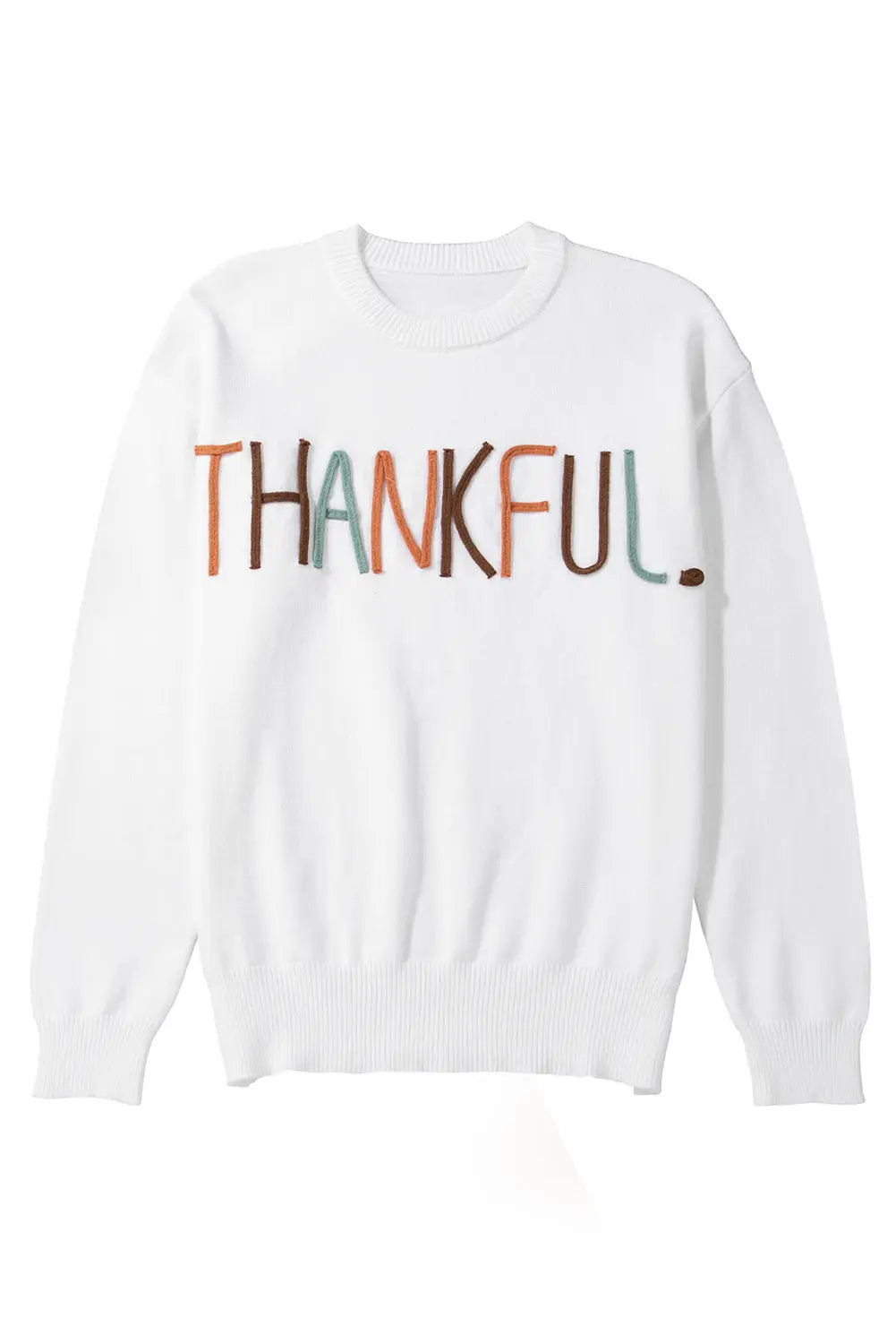 White Thankful Ivory Embroidered Sweater - BB Fashion Outlet
