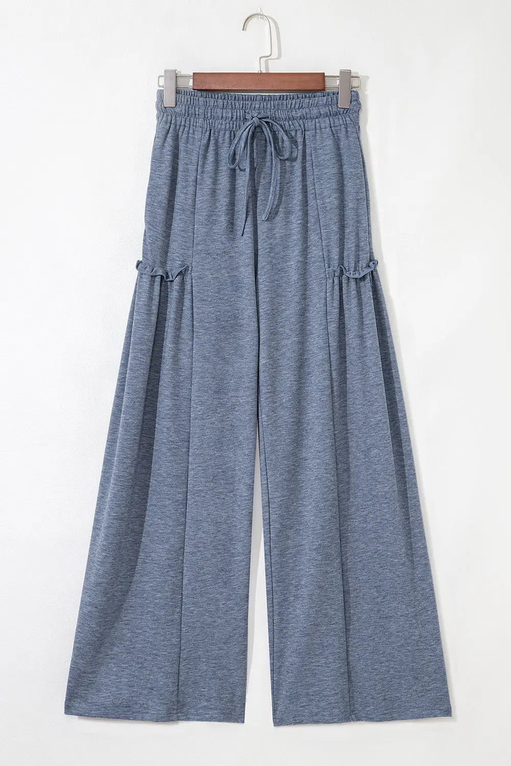 Wide Leg Drawstring Elastic Waistband Trousers - eAura