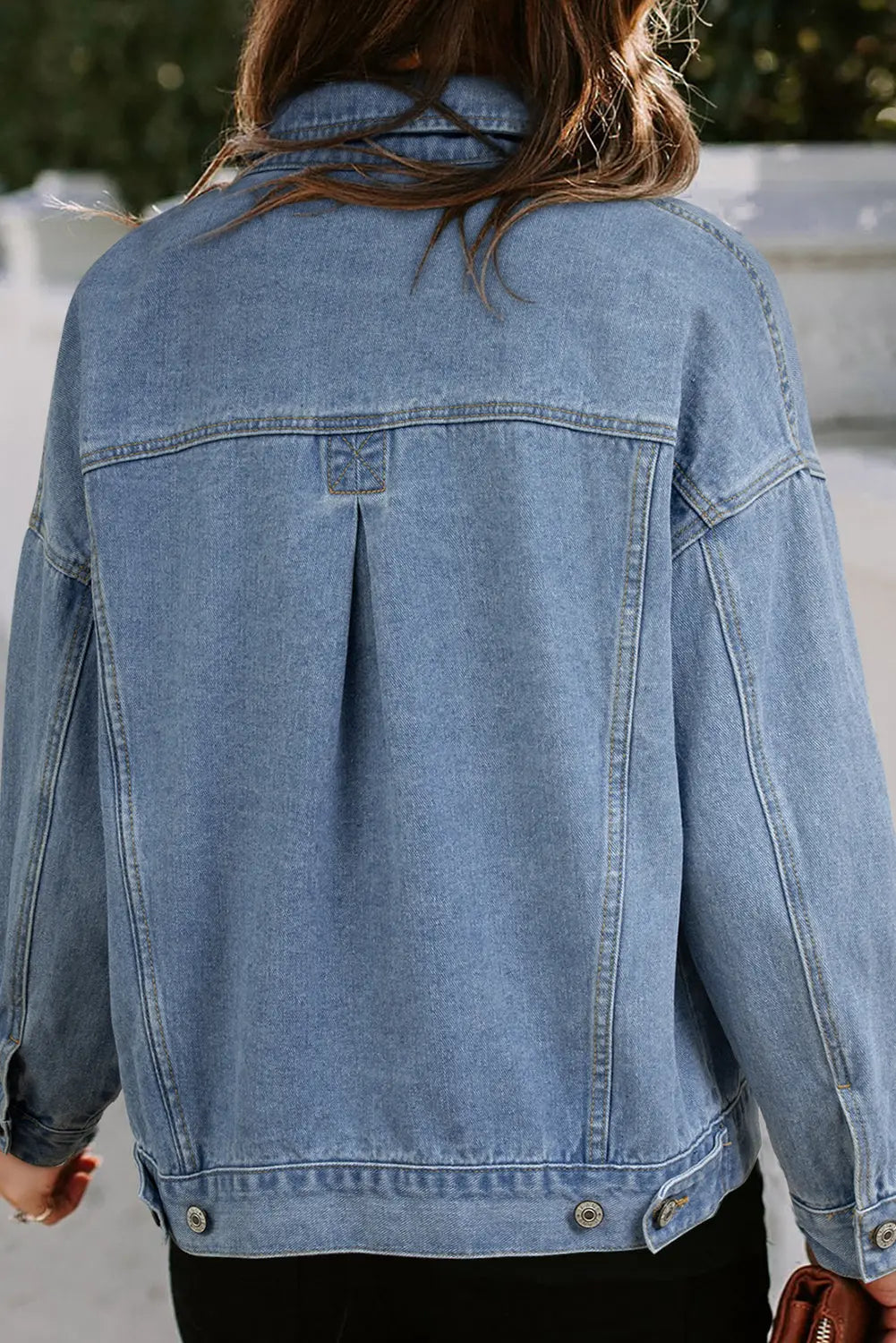 Wild Wind Washed Oversize Pocketed Denim Jacket - eAura