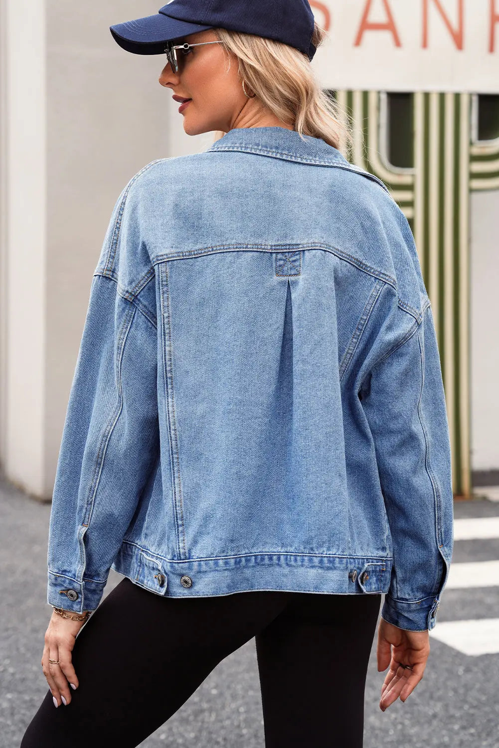 Wild Wind Washed Oversize Pocketed Denim Jacket - eAura