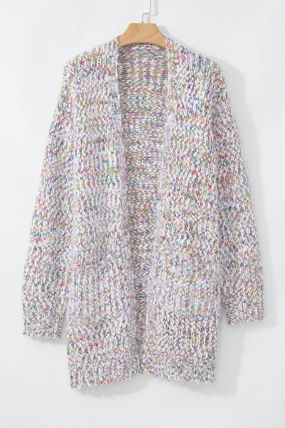 Yellow Multicolour Confetti Open Front Knit Cardigan - eAura