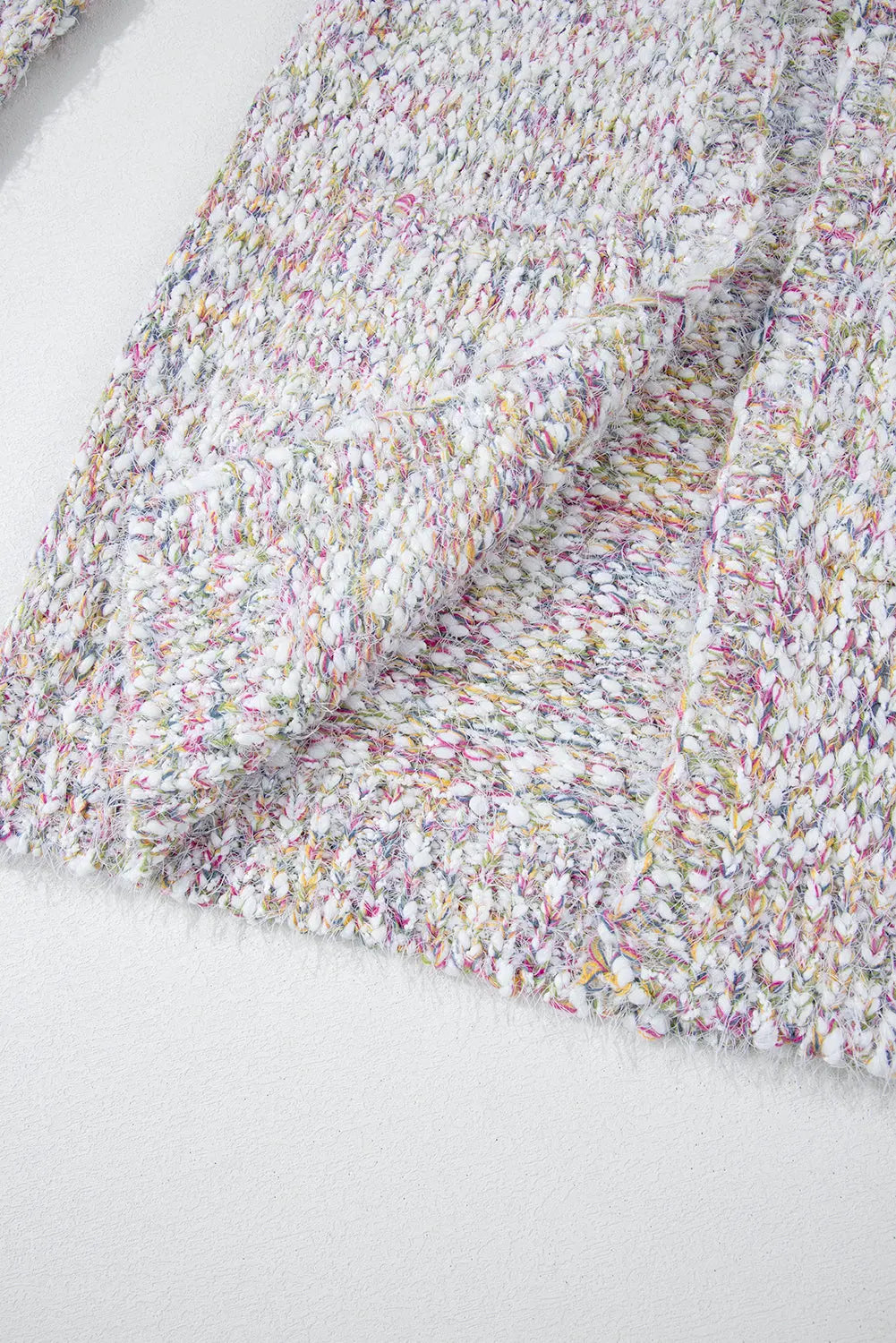 Yellow Multicolour Confetti Open Front Knit Cardigan - eAura