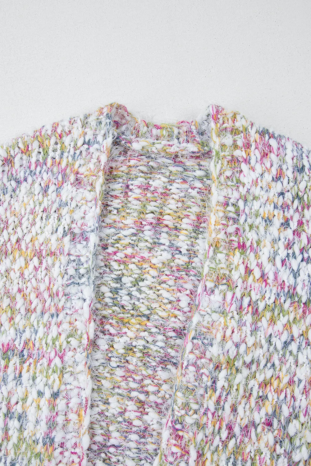 Yellow Multicolour Confetti Open Front Knit Cardigan - eAura