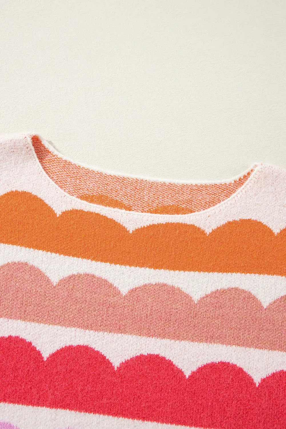 Yellow Wave Striped Balloon Sleeve Drop Shoulder Sweater eAura
