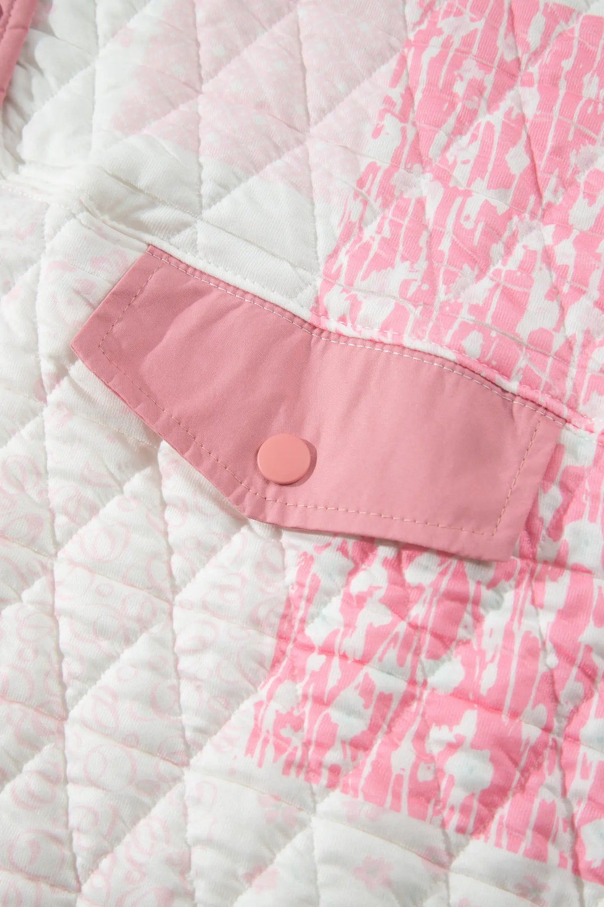 Floral Quilted Half Button Pocketed Pullover Sweatshirt – Multicolour