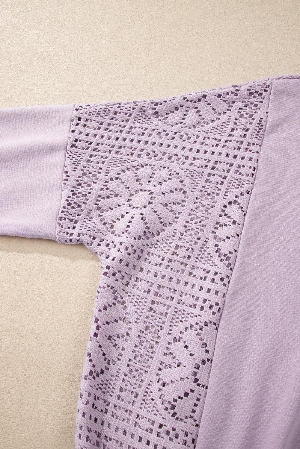 Knit Crochet Exposed Seam Ribbed Trim Sweatshirt eAura