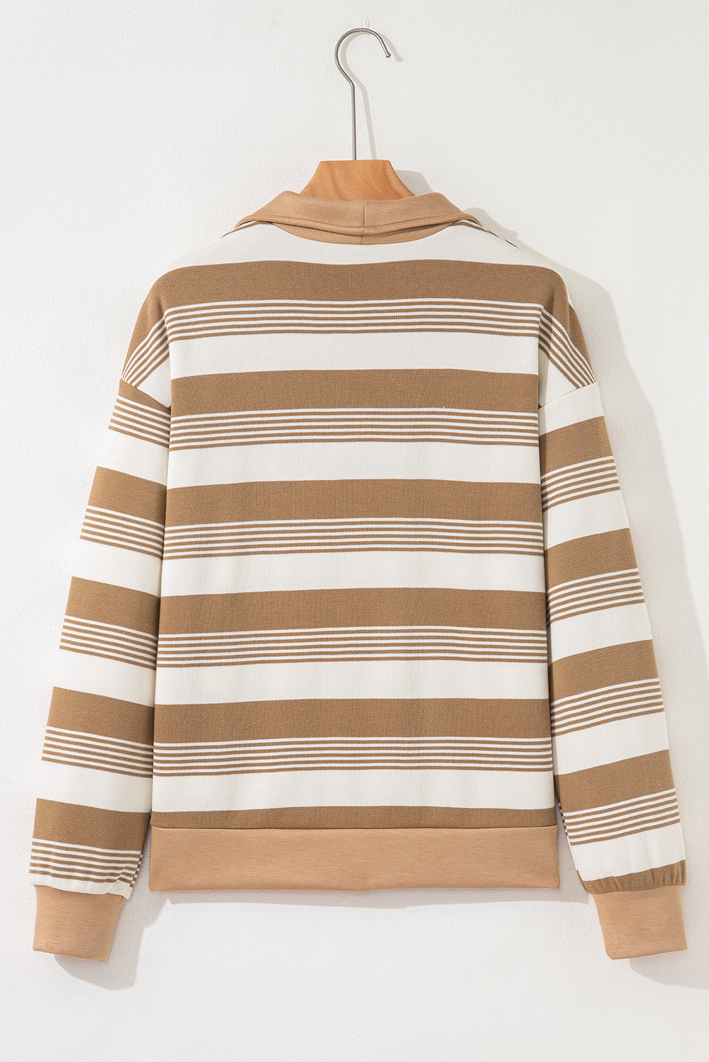 Stripe Zip Collar Sweatshirt - eAura