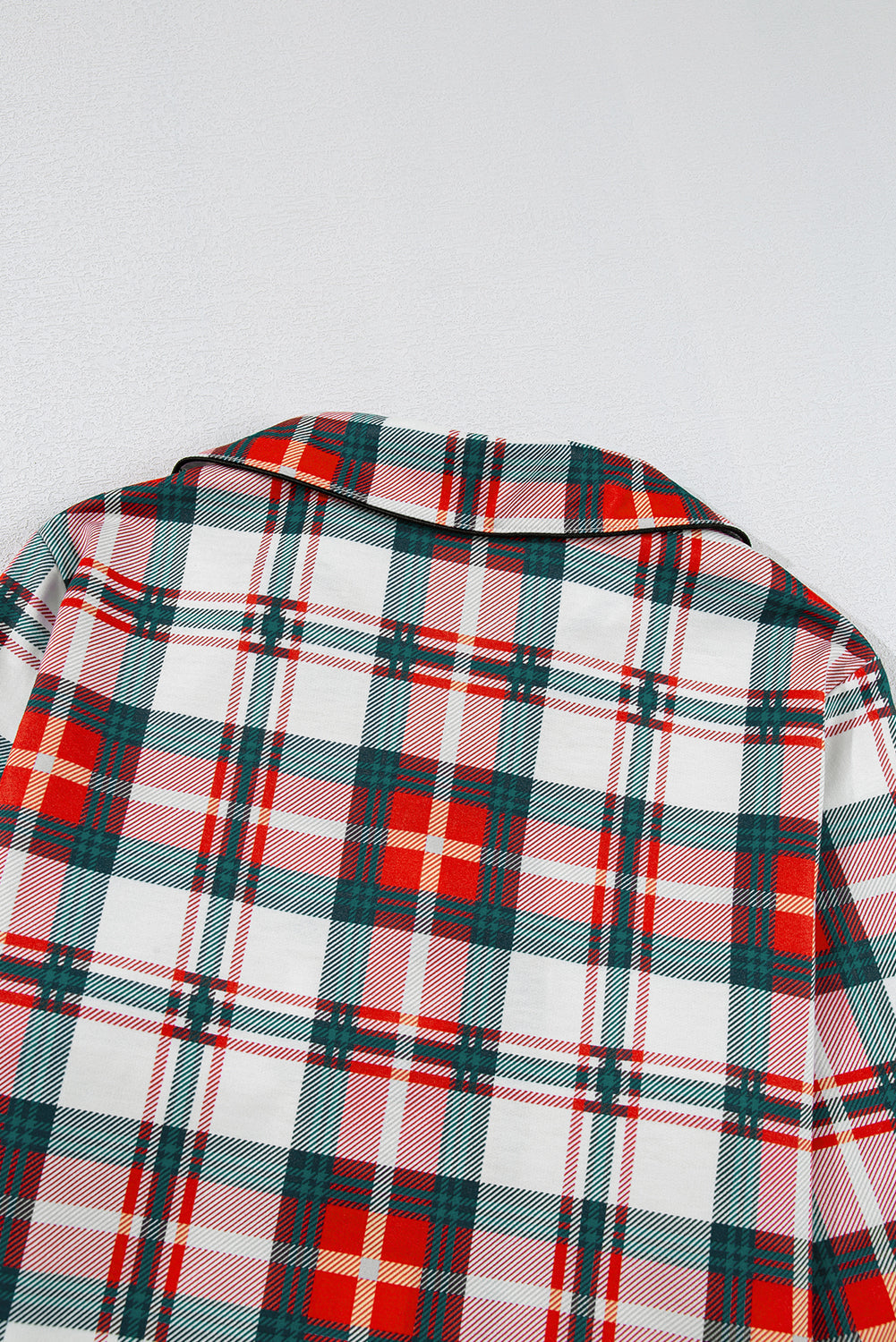 Red Christmas Plaid Print Two Piece Long-Sleeve Pyjama Set eAura