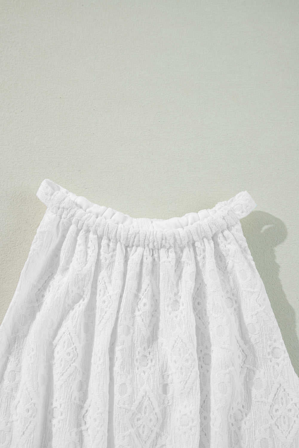 White Lace Sleeveless Knot Hollow Out Back Tied Waist Mini Dress eAura