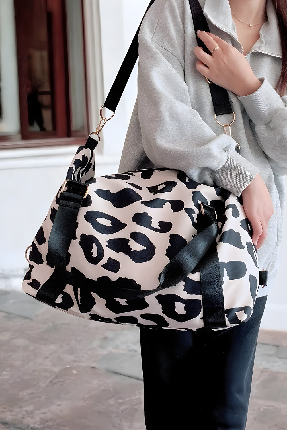 Leopard Print Luggage Tote Bag