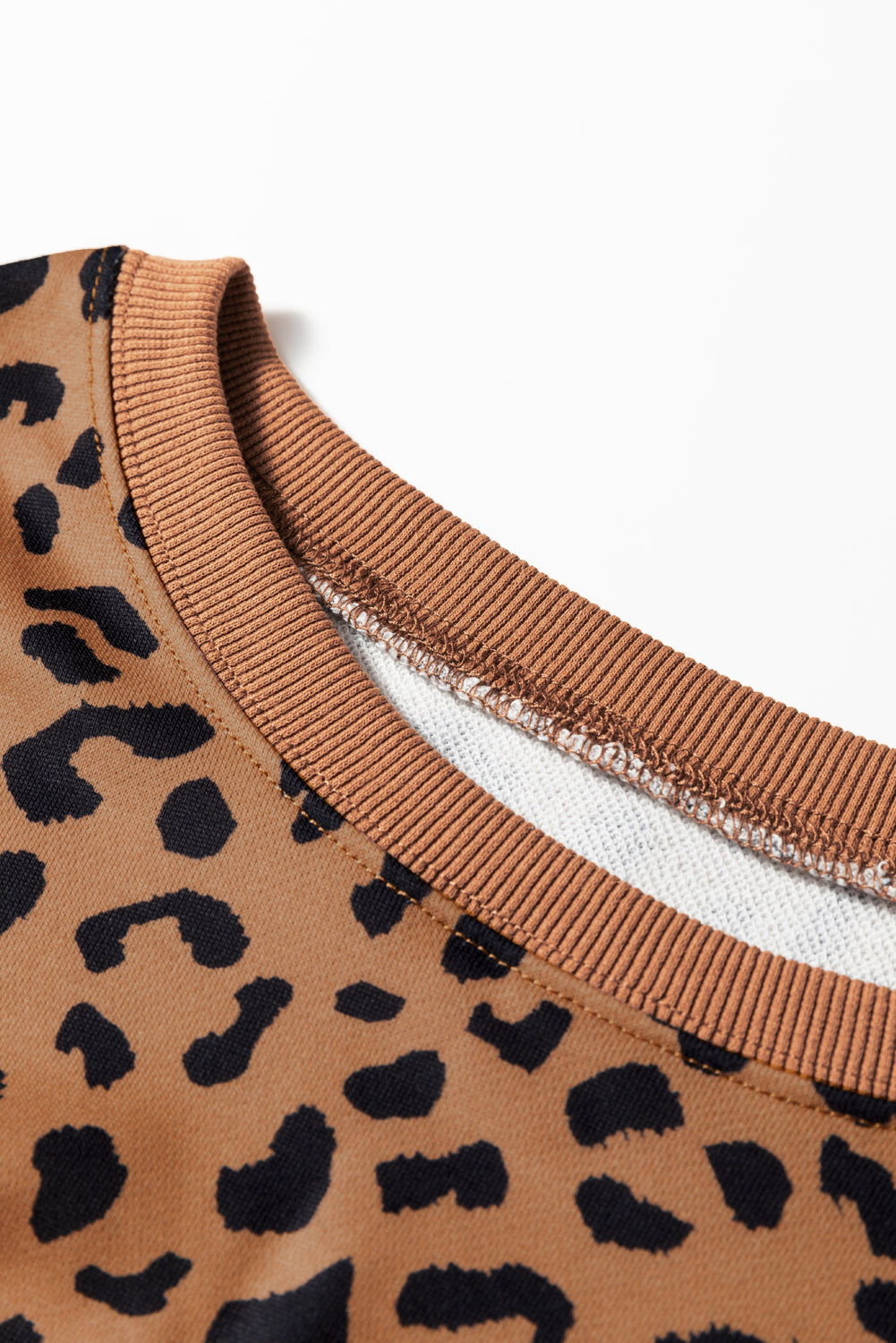 Stripe Colour Block Leopard Casual Sweatshirt with Slits - Tops/Sweatshirts & Hoodies