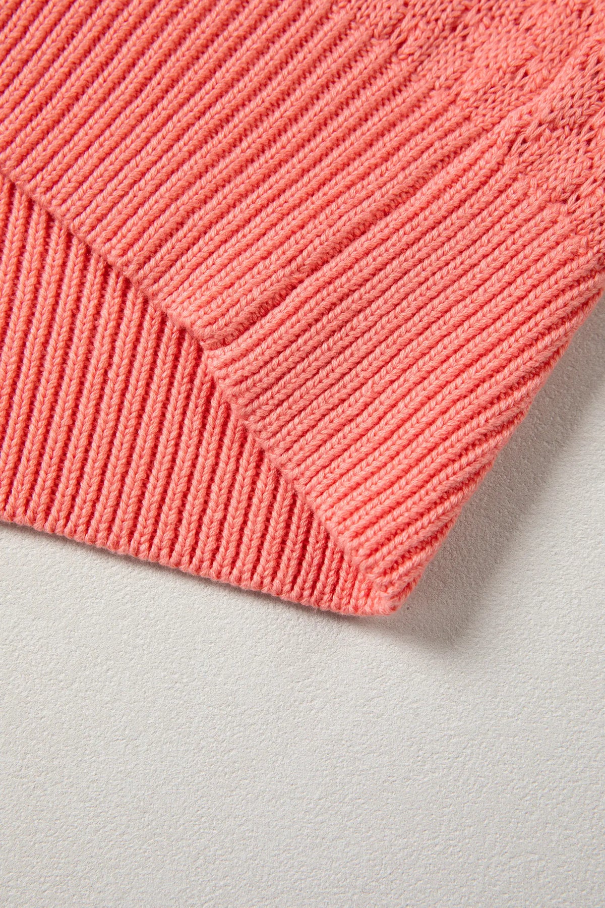 Breathable Patterned Knit Drop Shoulder Pullover Sweater – Coral Paradise