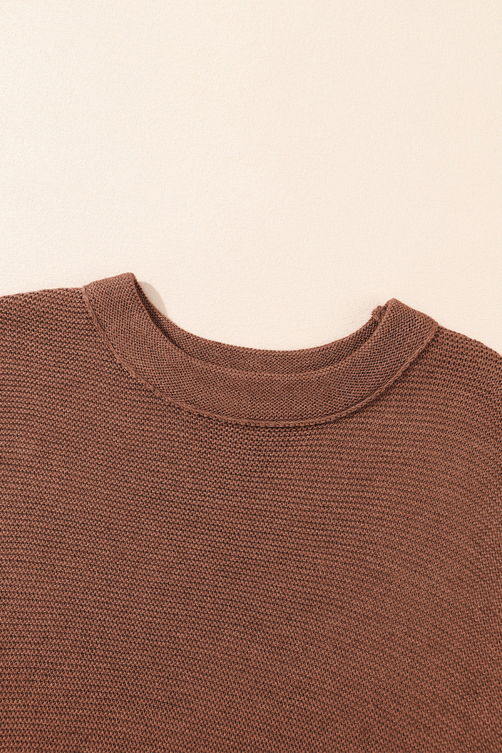 Coffee High Neck Short Bat Sleeve Sweater eAura