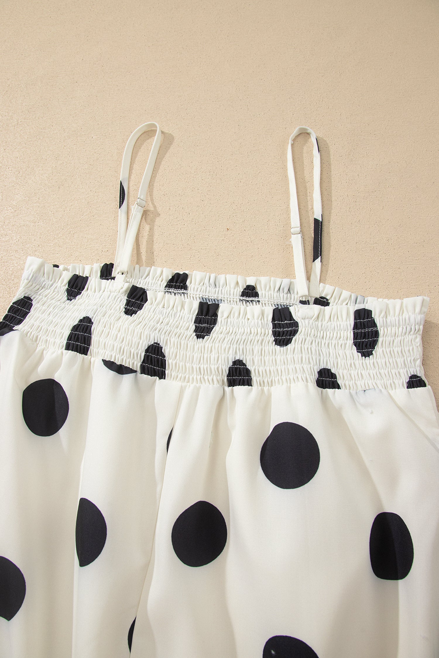 White Polka Dot Spaghetti Strap Maxi Dress