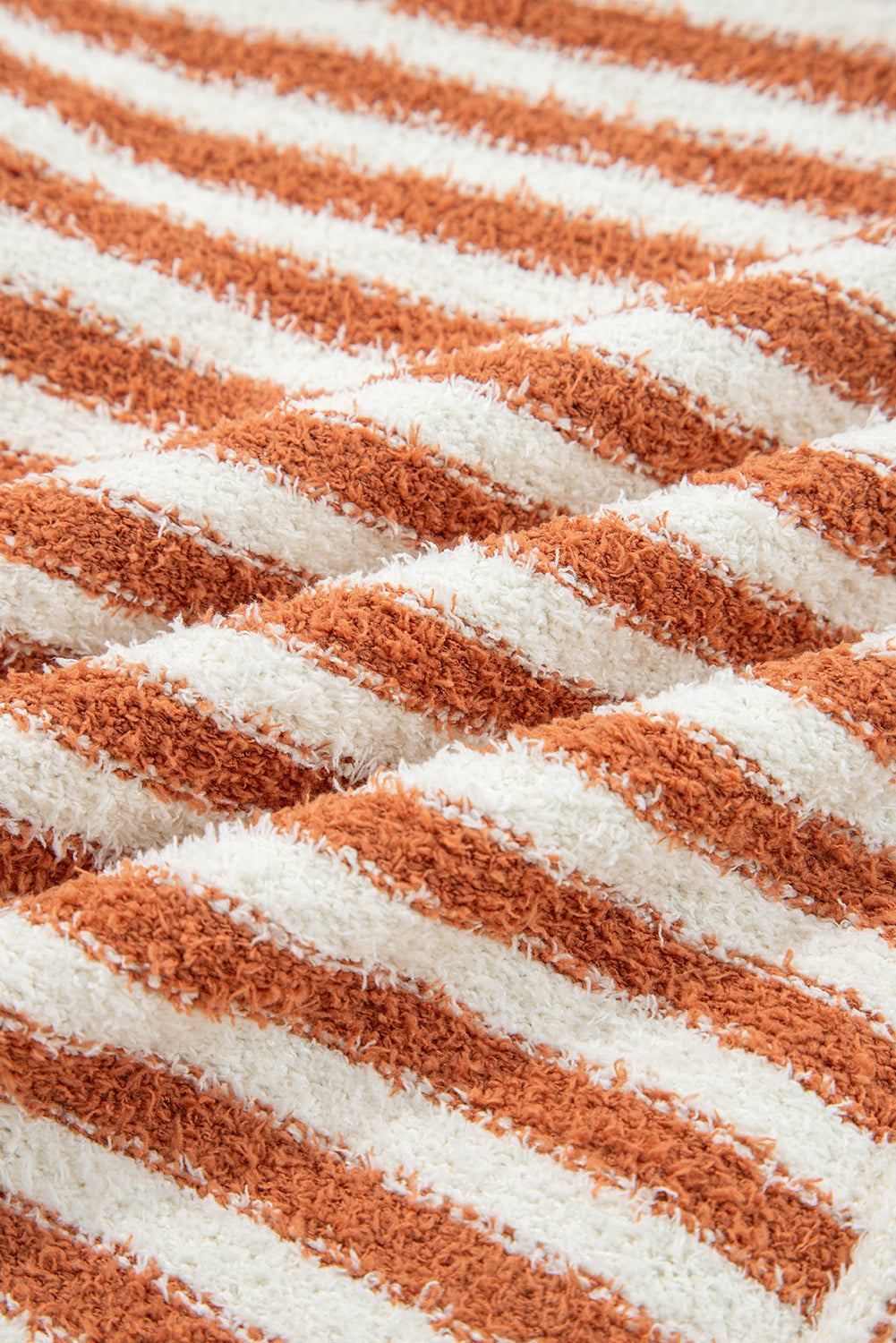 Orange Stripe Cowl Neck Drop Shoulder Sweater eAura