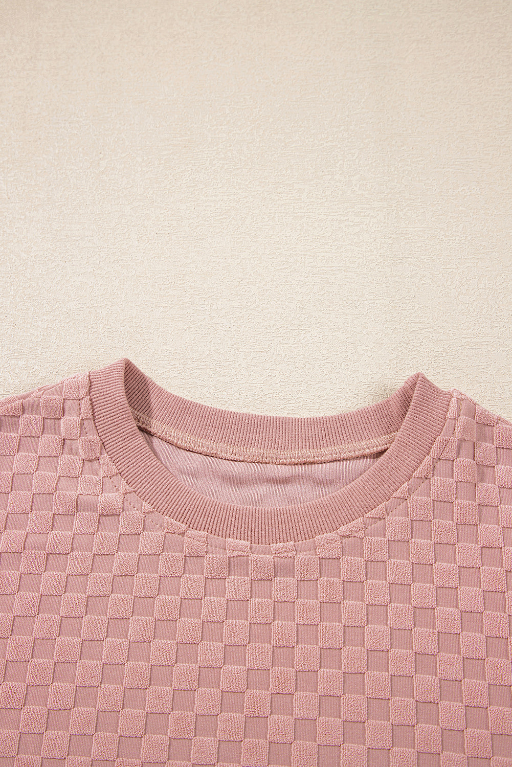 Blossom Checkered Textured Long Sleeve Top and Shorts Set eAura