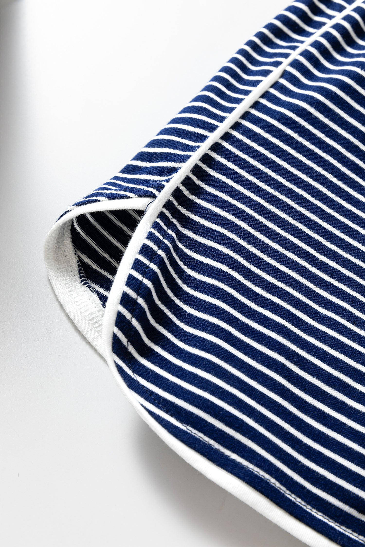 Stripe Drop Shoulder Long Sleeve Tee and Buttoned Shorts Pyjama Set - Loungewear & Sleepwear/Pyjama