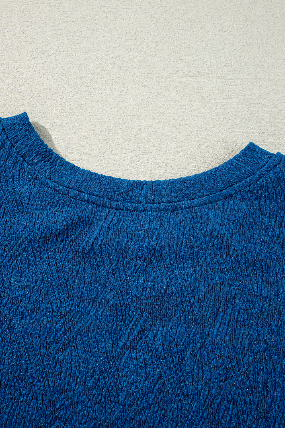 Bluing Solid Textured Crew Neck Short Set Co-ord eAura