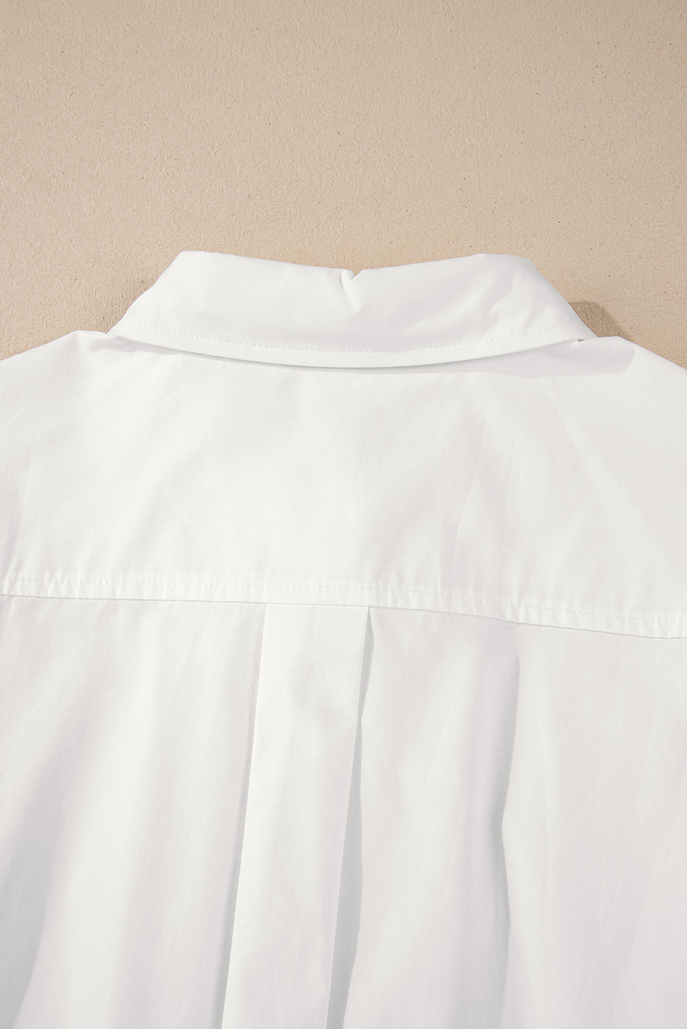 White Lace Crochet Trim Turn Down Collar Buttoned Shirt eAura