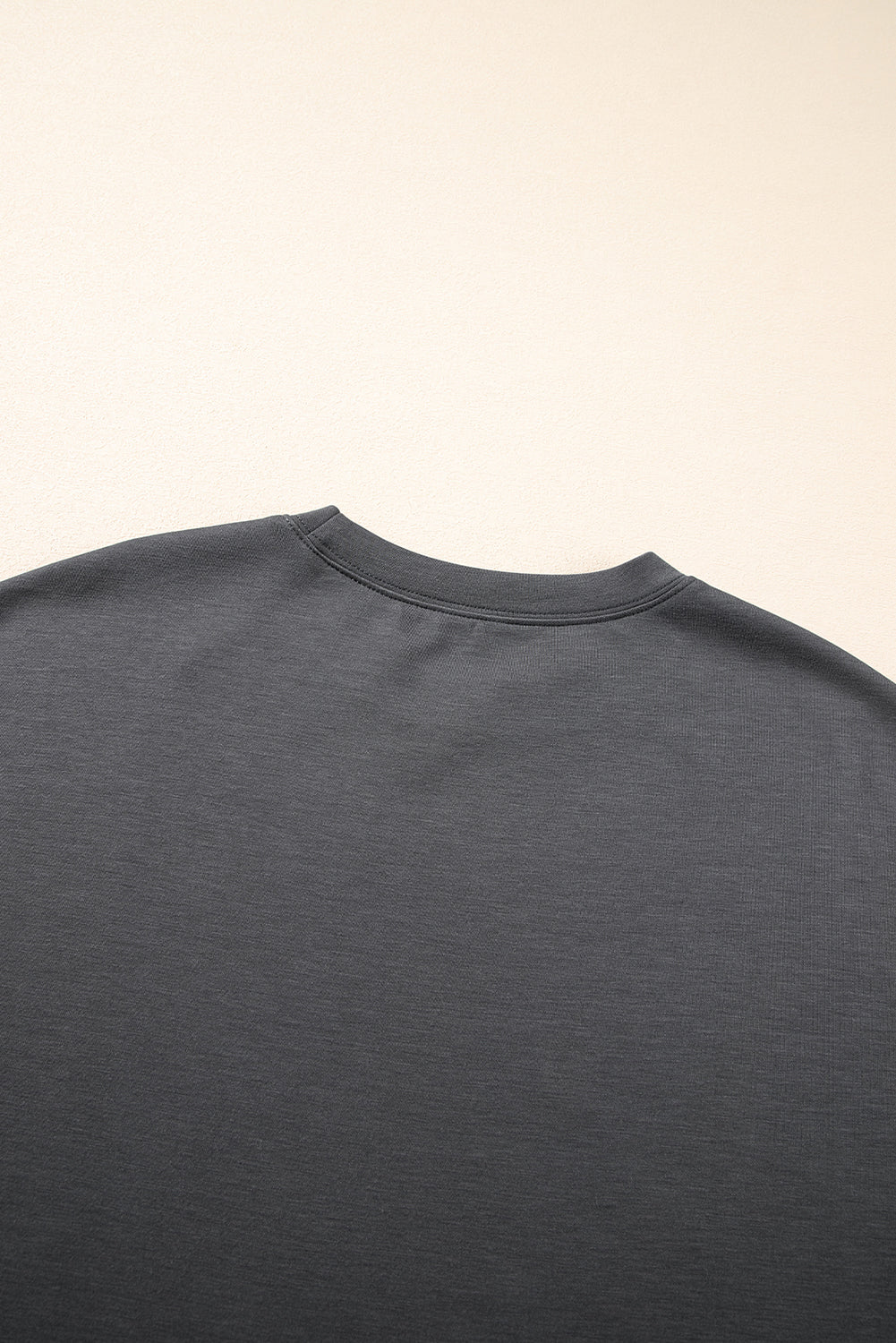 Dark Grey Drawstring Side Crewneck Tee and Loose Trousers Set eAura