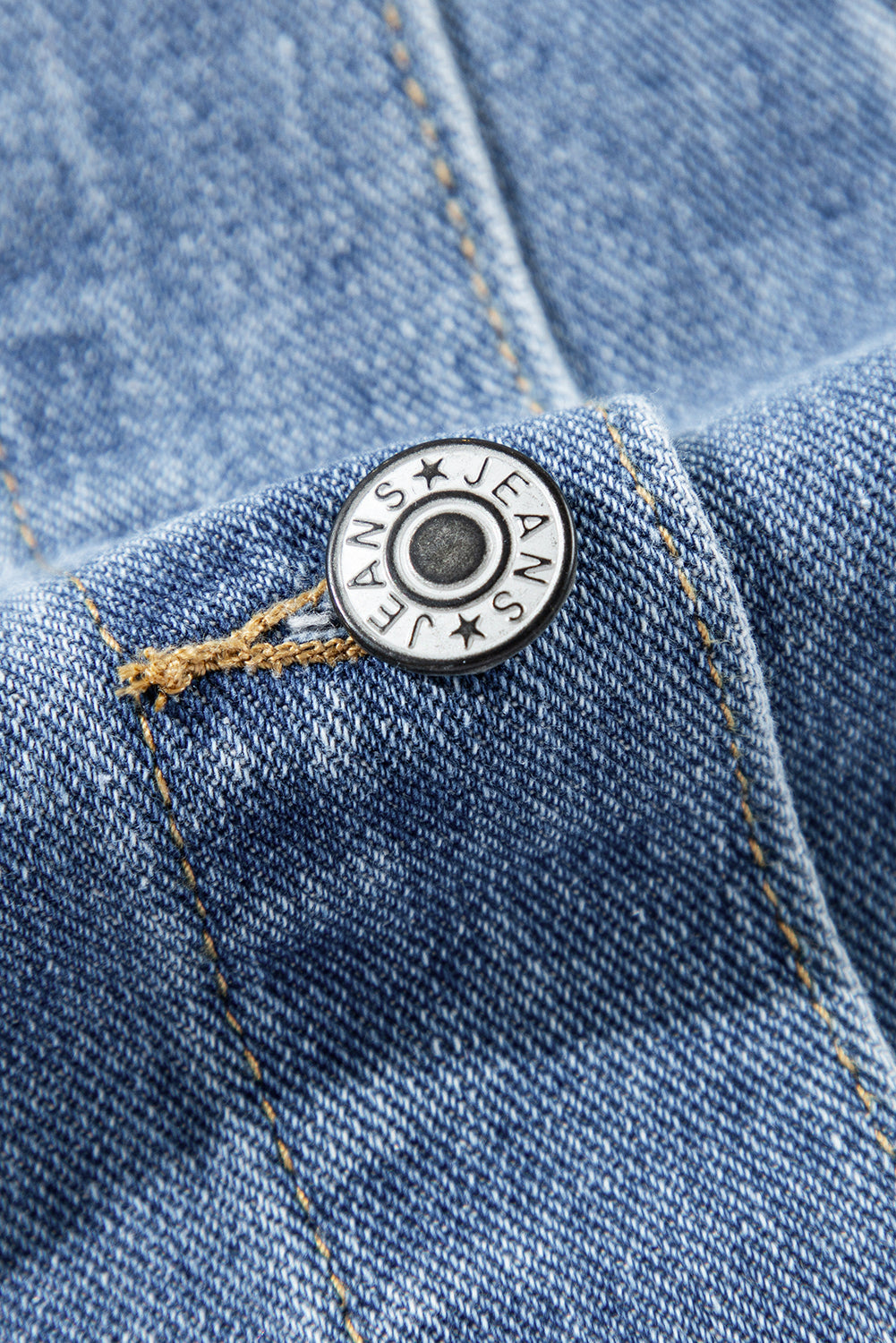 Light Blue Washed Oversize Pocketed Denim Jacket eAura