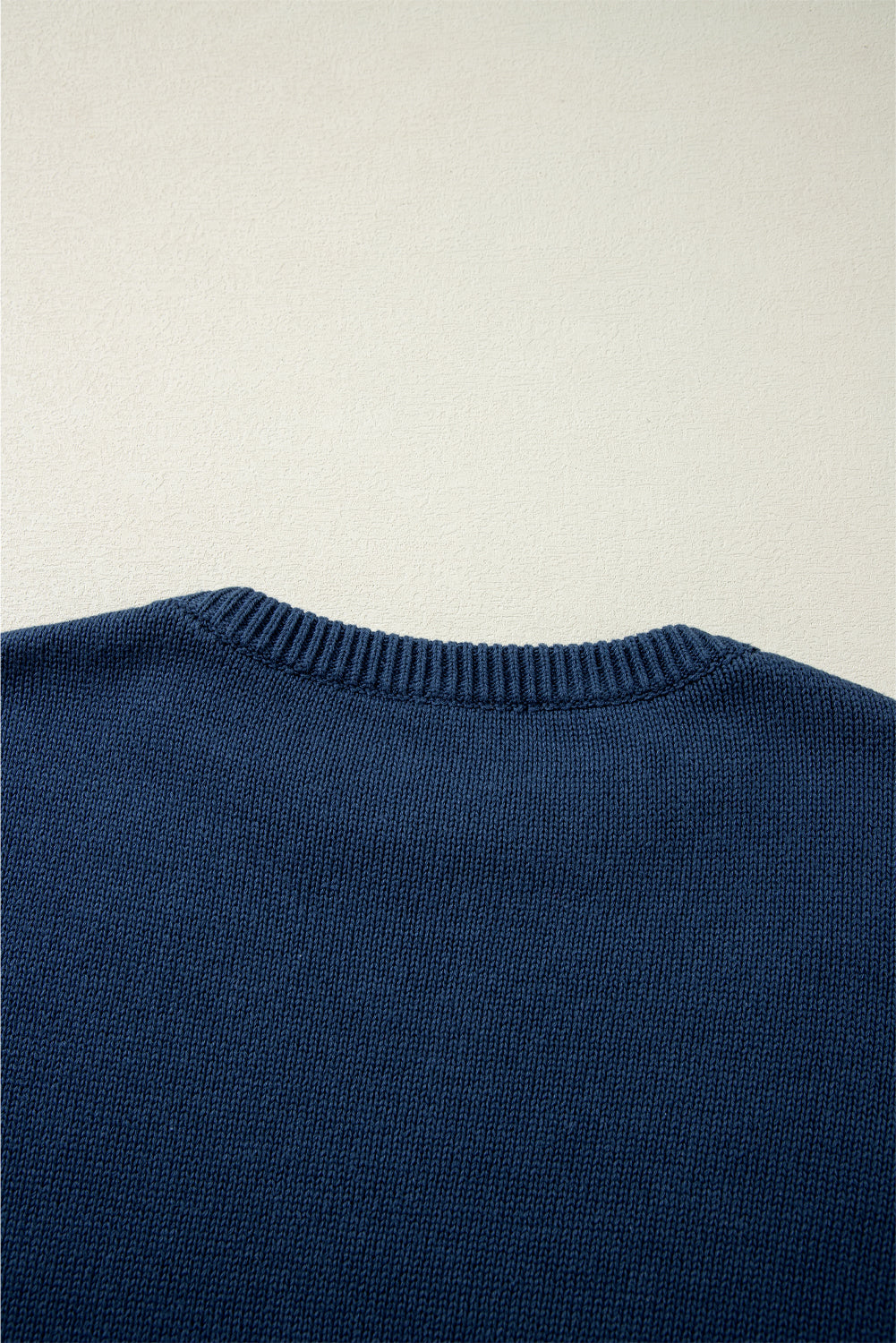 Sail Blue Star Pattern Drop Shoulder Knitted Sweater eAura