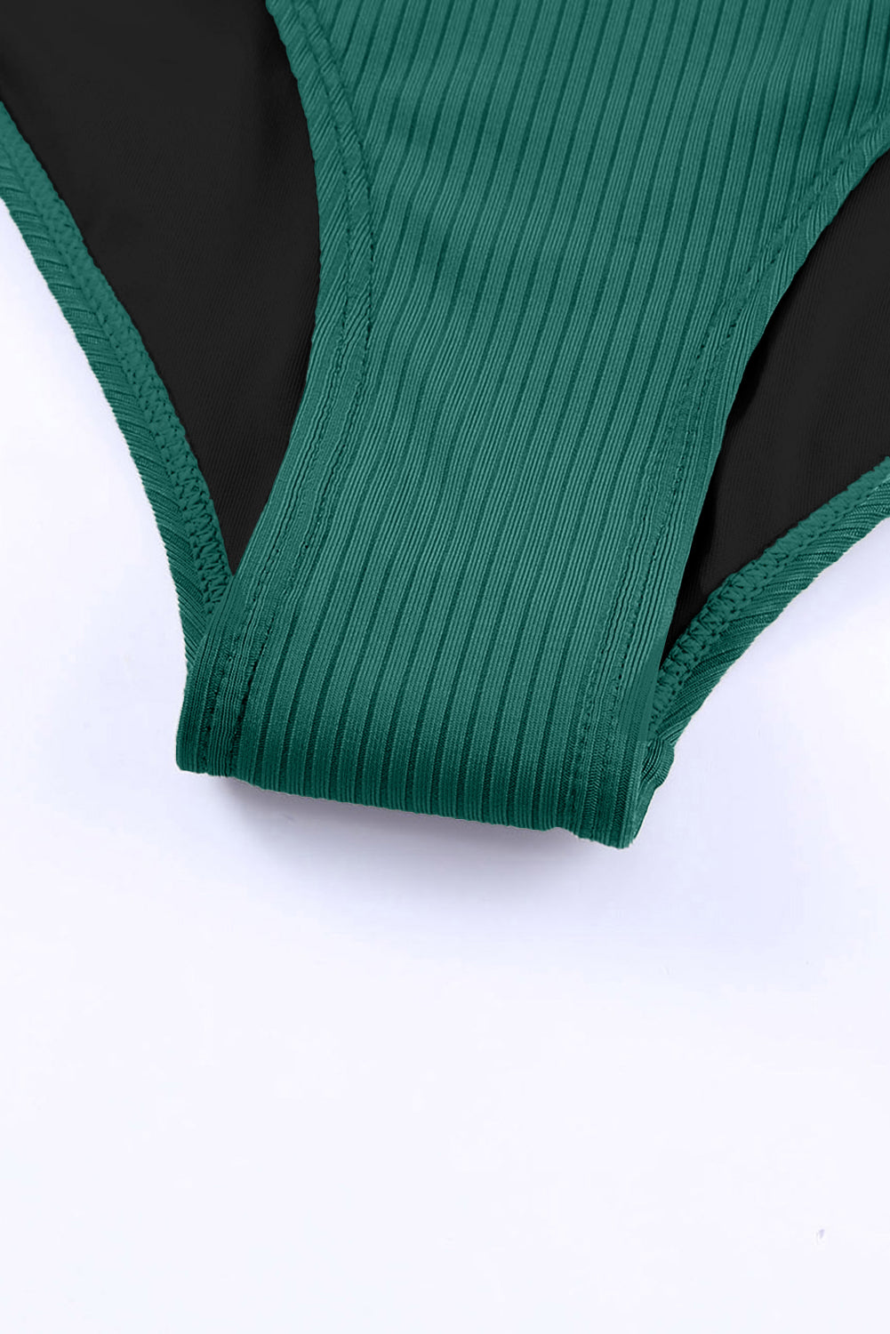 Adjustable Straps Ribbed Knit One Piece Swimsuit