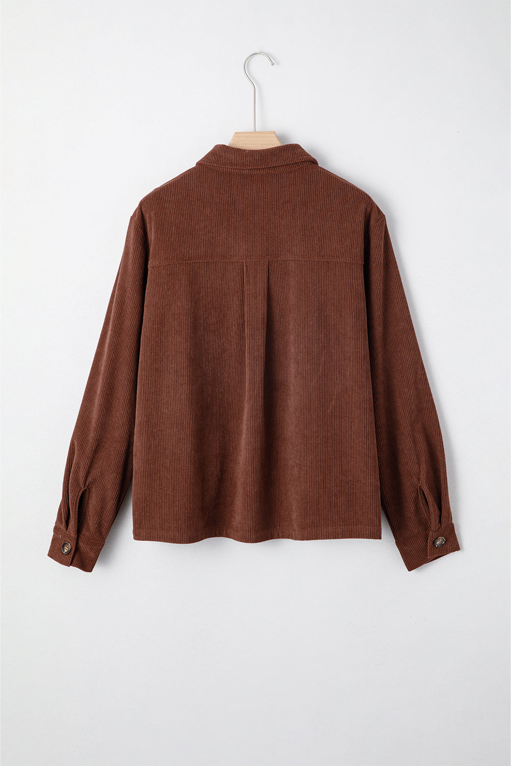 Floral Embroidered Collar Button Front Soft Corduroy Jacket eAura