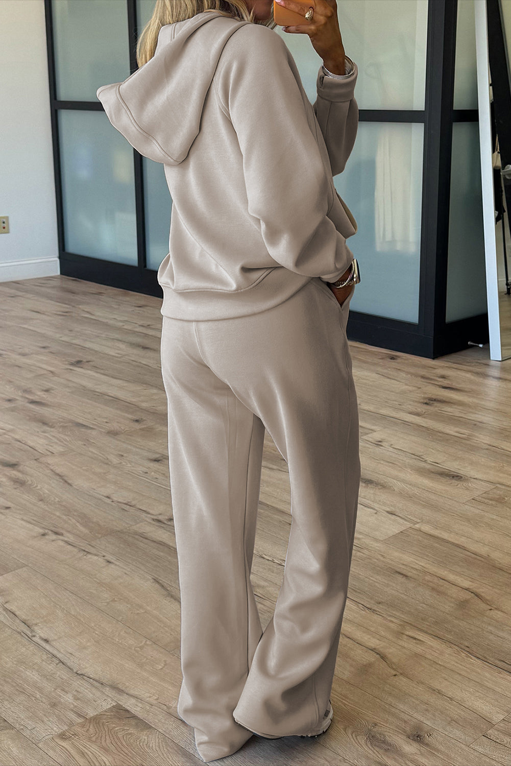 Beau Blue Half Zip Thumbhole Sleeve Hoodie Active Pants 2pcs Outfit Dear-Lover Dropshipping