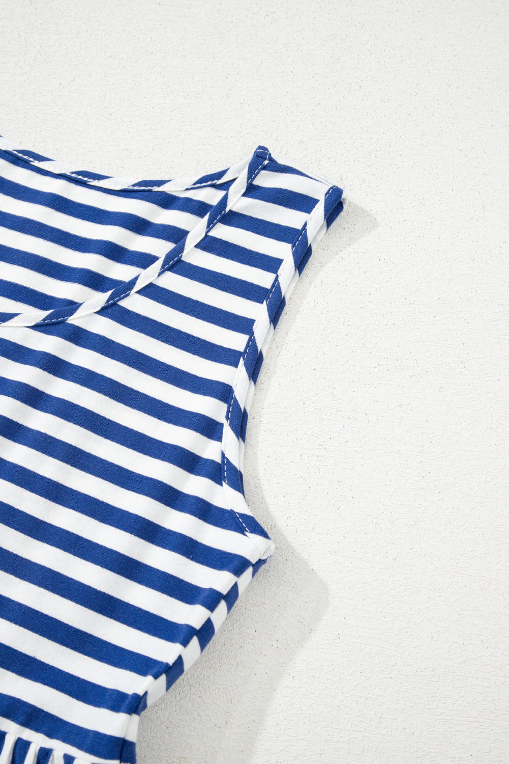 Stripe U-Neck Sleeveless Loose Fit Mini Dress eAura