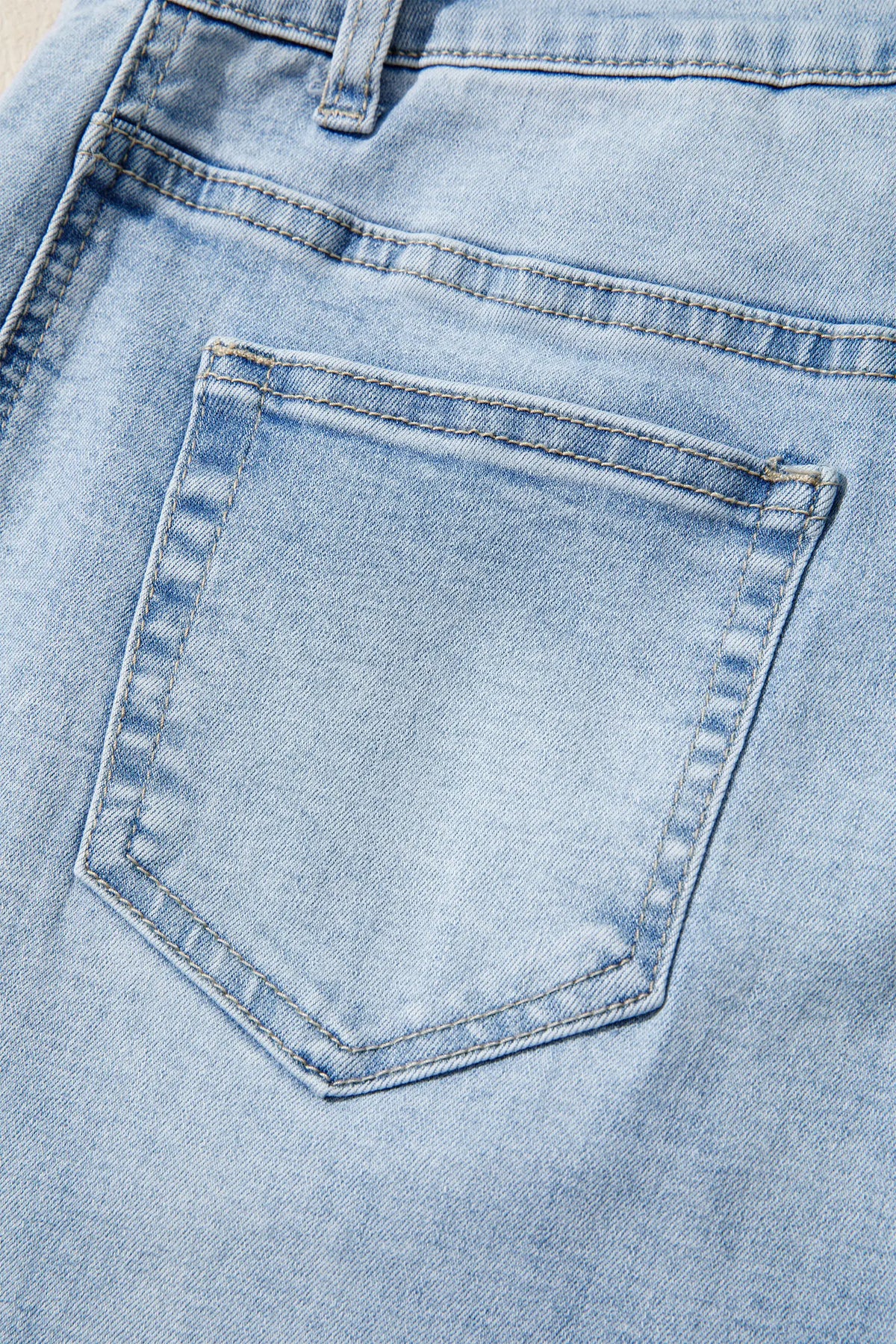 Raw Hem Turnup Loose Ankle-length Jeans – Sail Blue