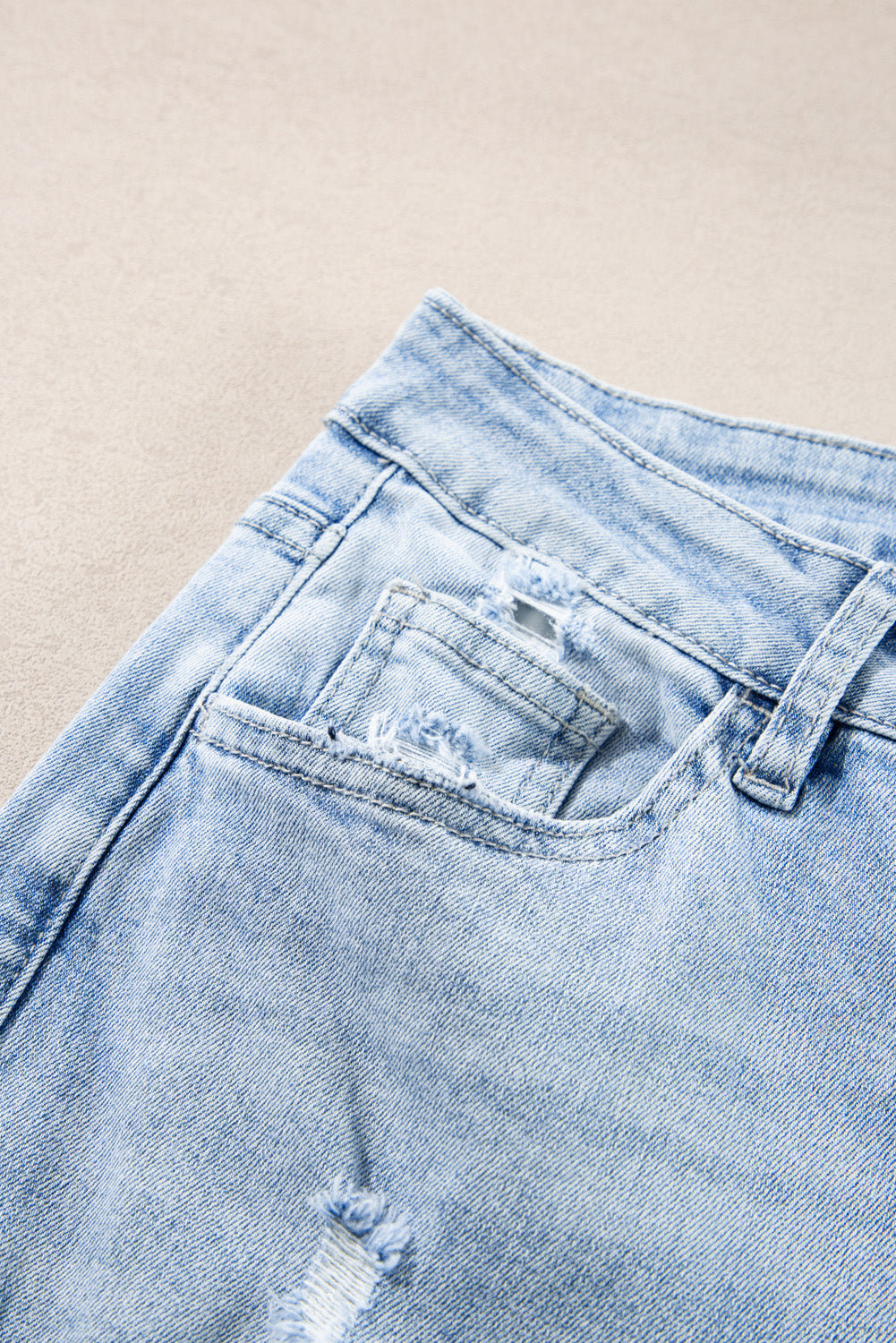 Beau Blue Light Wash Distressed Flare Jeans Beagle Boutique Fashion Outlet