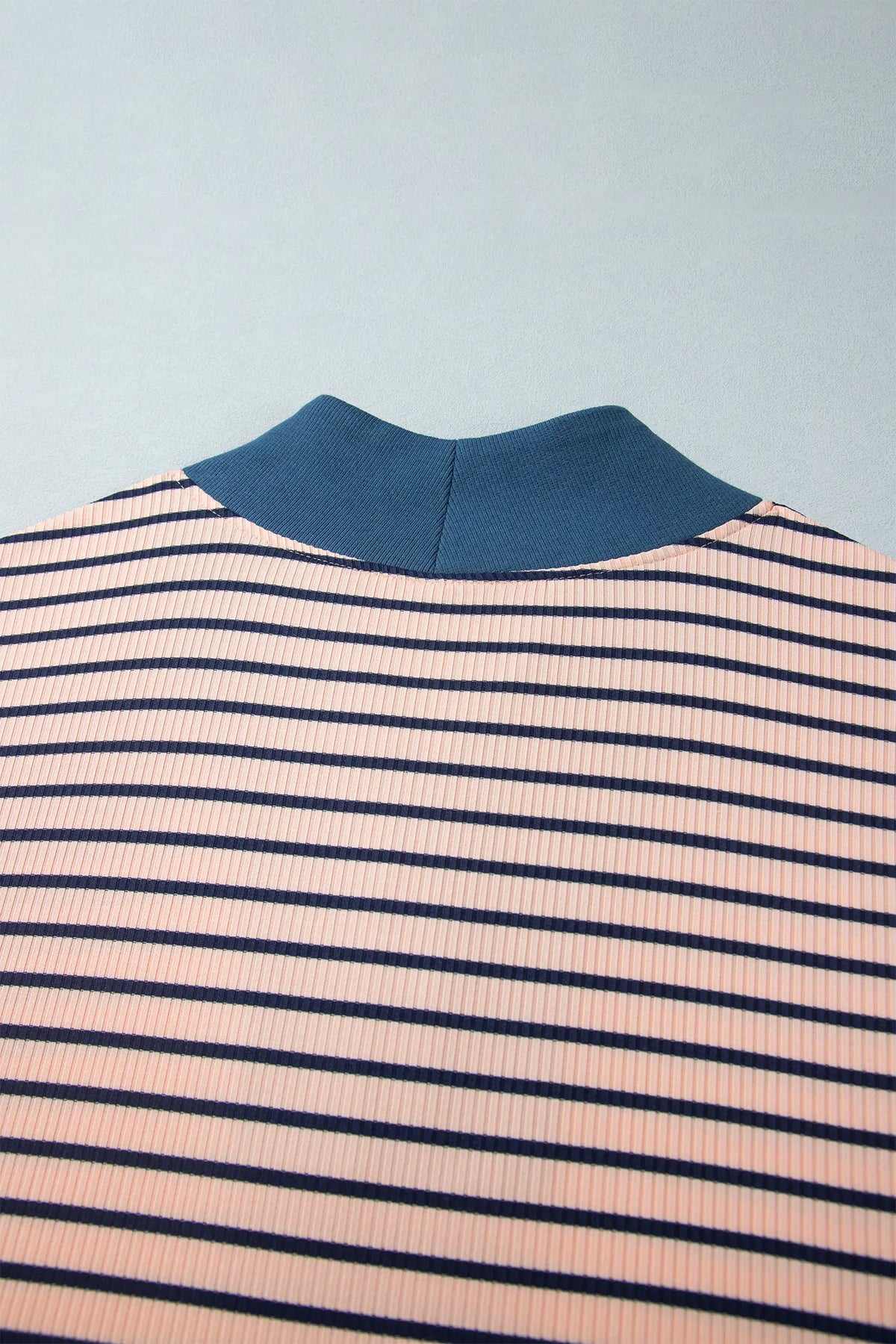 Striped Colourblock V Neck Long Sleeve Plus Size Set – Pink Stripe