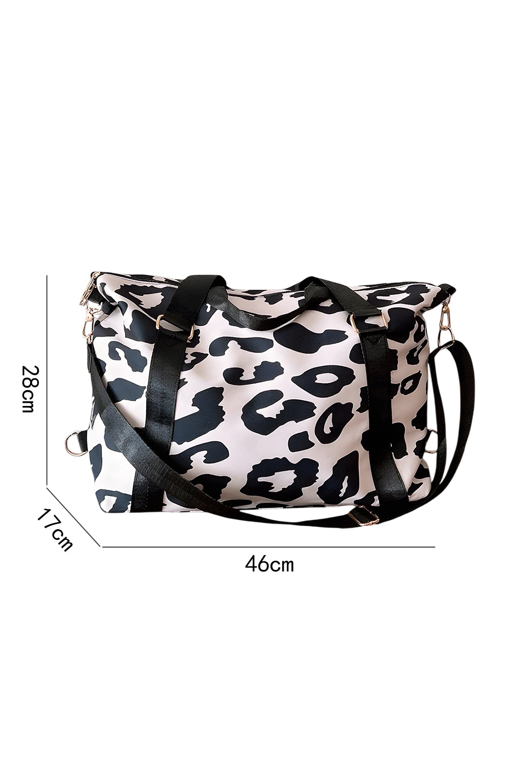 Color black Leopard Print Large Travel Bag