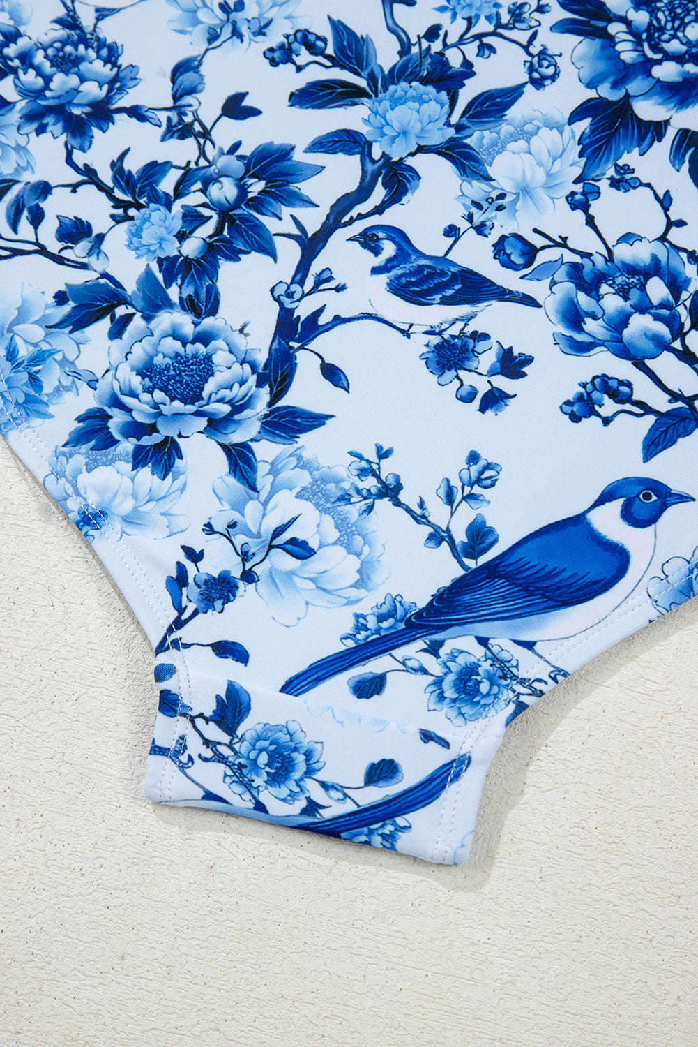 Blue Cutout Ruffled Spaghetti Strap One-Piece Swimwear eAura