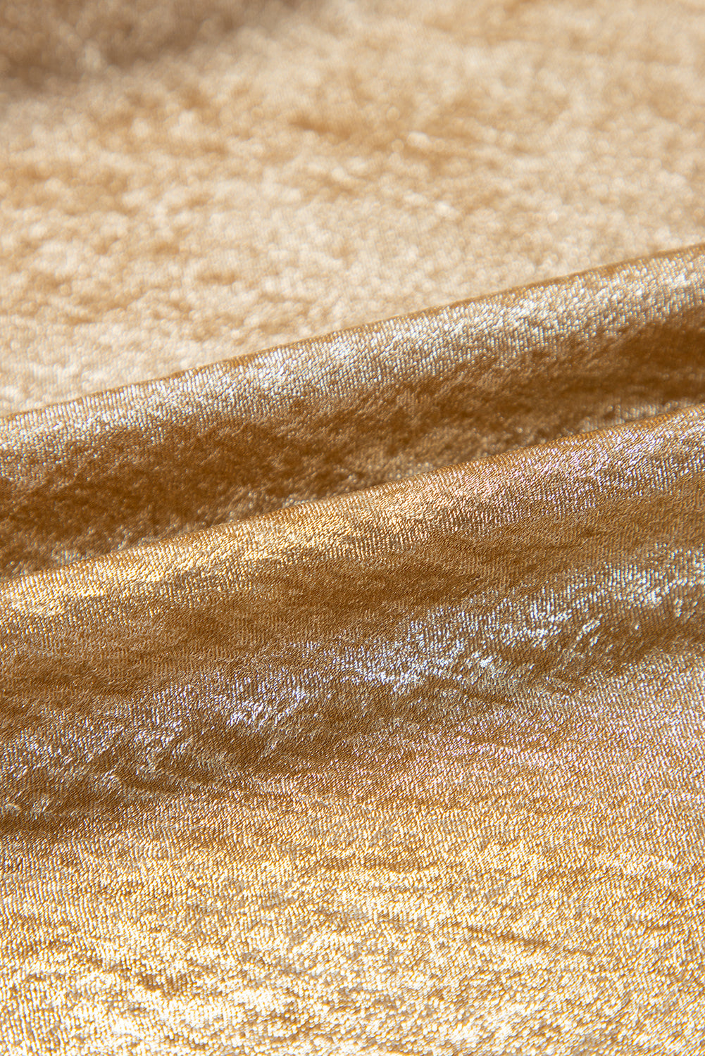 Gold Bow Tie Front Puff 3/4 Sleeve Ruffle Hem Blouse - eAura