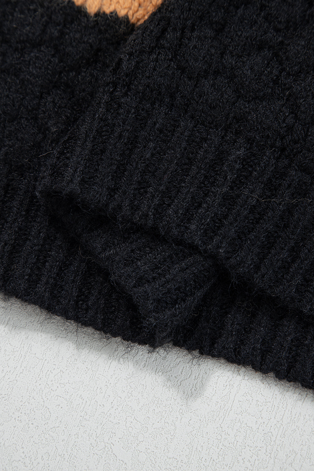 Khaki Color Block High Neck Baggy Sweater - eAura