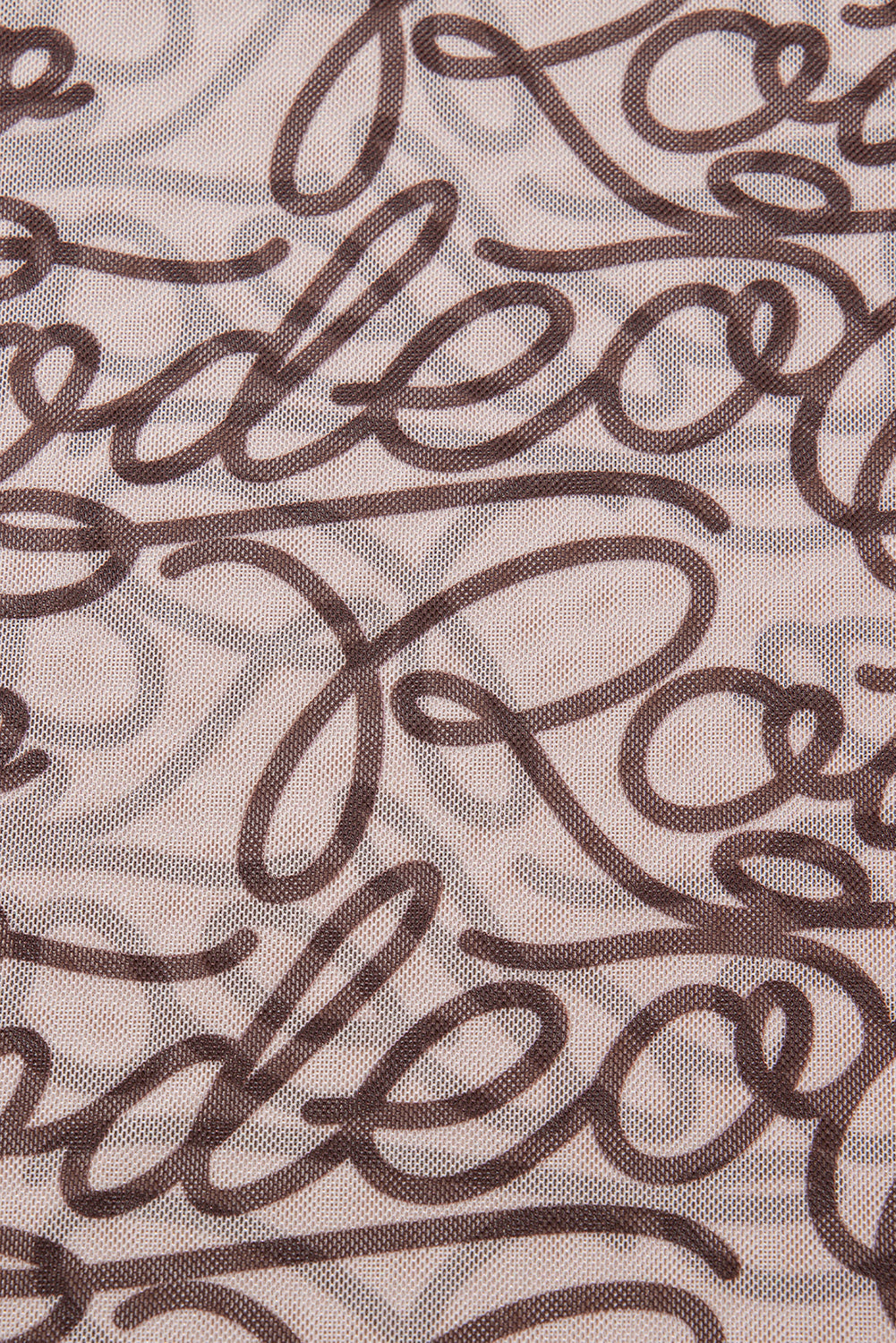 Brown Rodeo Print Round Neck Slim Fit Mesh T Shirt eAura