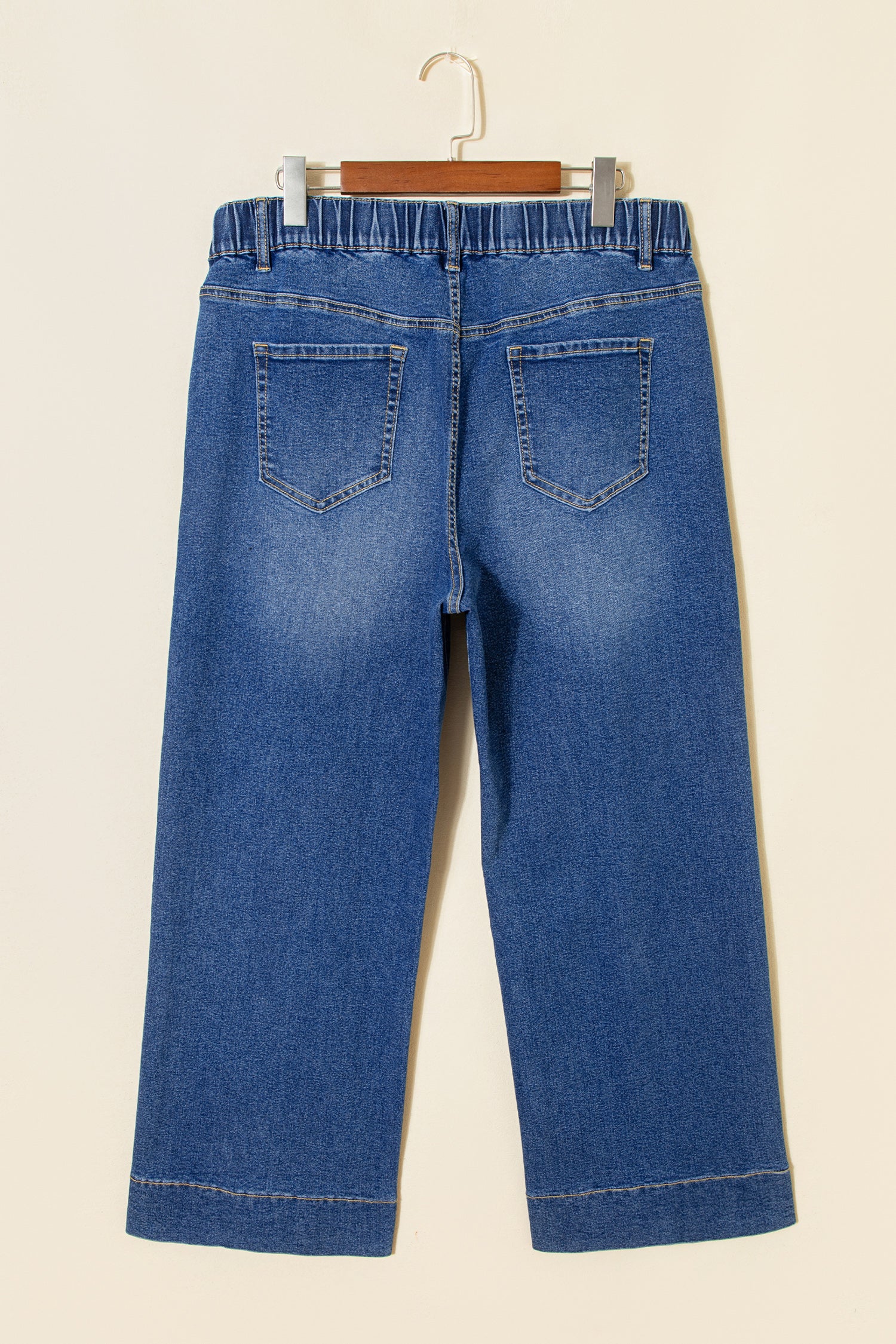 Acid Wash Contrast Lace-up Plus Size Jeans