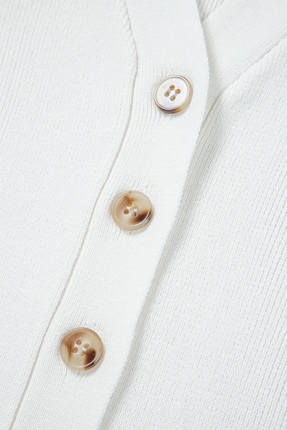 White V Neck Buttoned Sweater Vest eAura