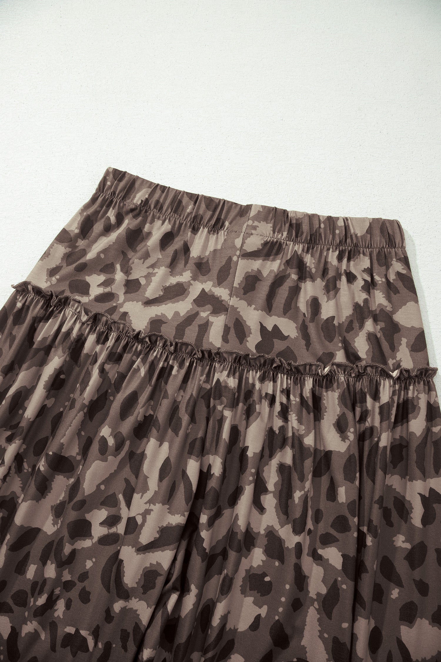 Camo Print Wide Leg Casual Pants