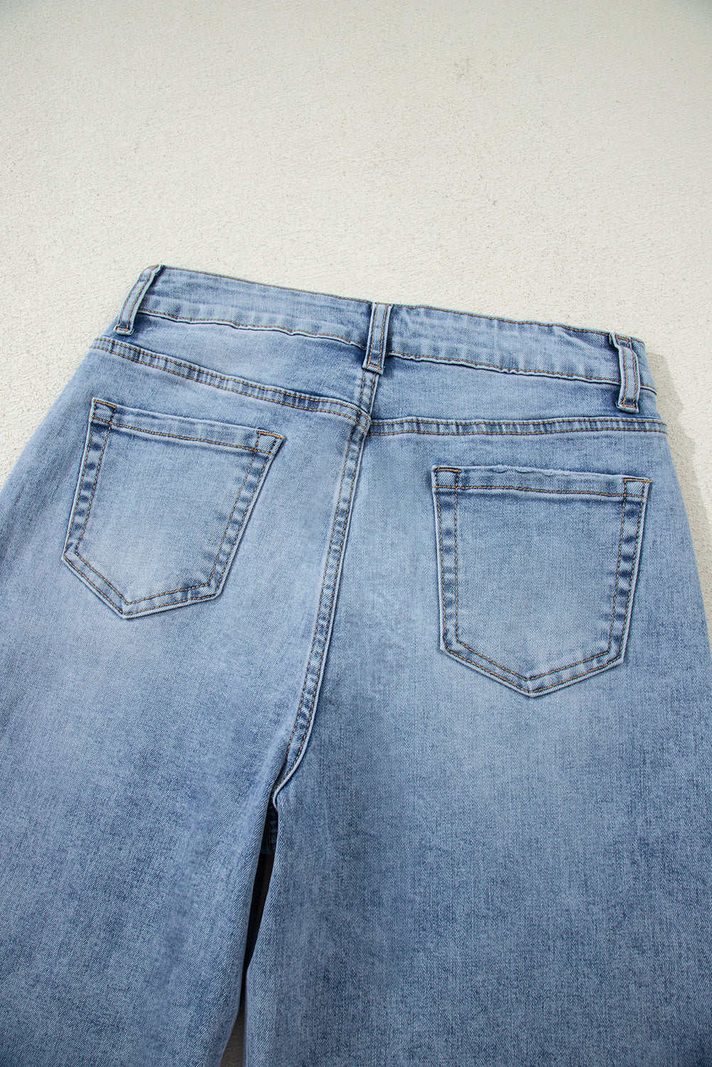 Slit Leg High Rise Drawstring Casual Jeans - eAura