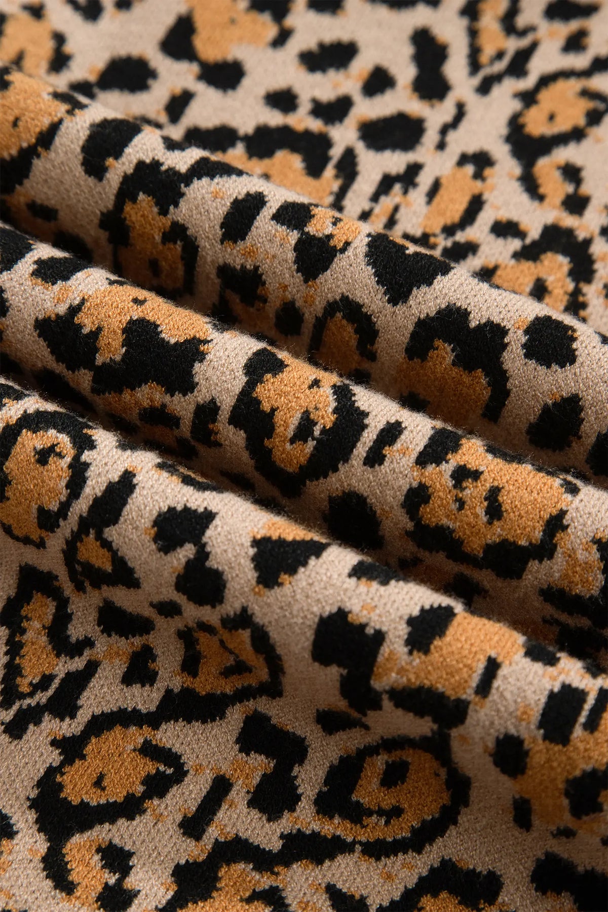 Leopard Print Button-Up Cardigan Long Sleeve Cardigans – Brown