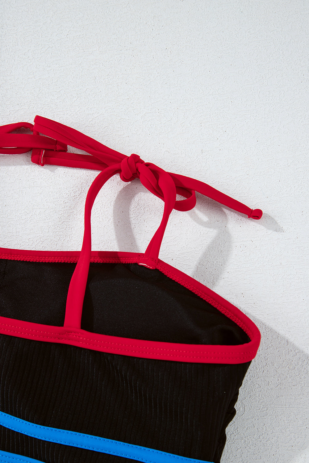 Black Triple Colour Trimmed High Waist Bikini Set eAura