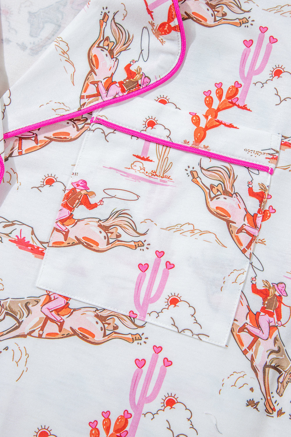 White Cowgirl Country Print Pyjamas Set eAura