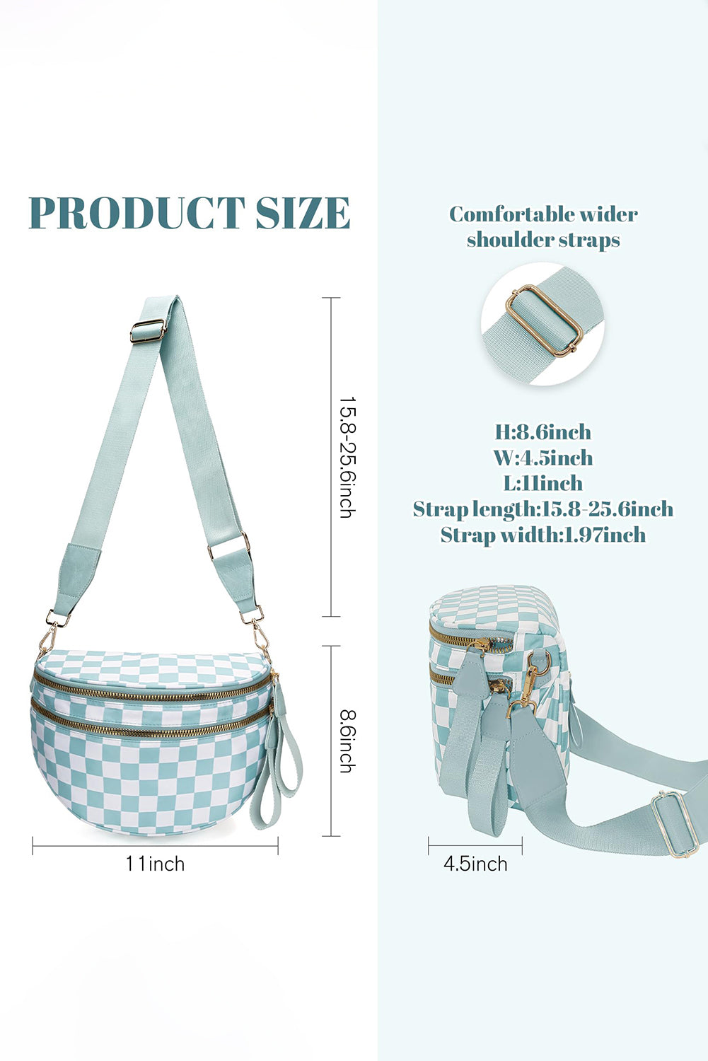 Print Wide Strap Large Crossbody Bag