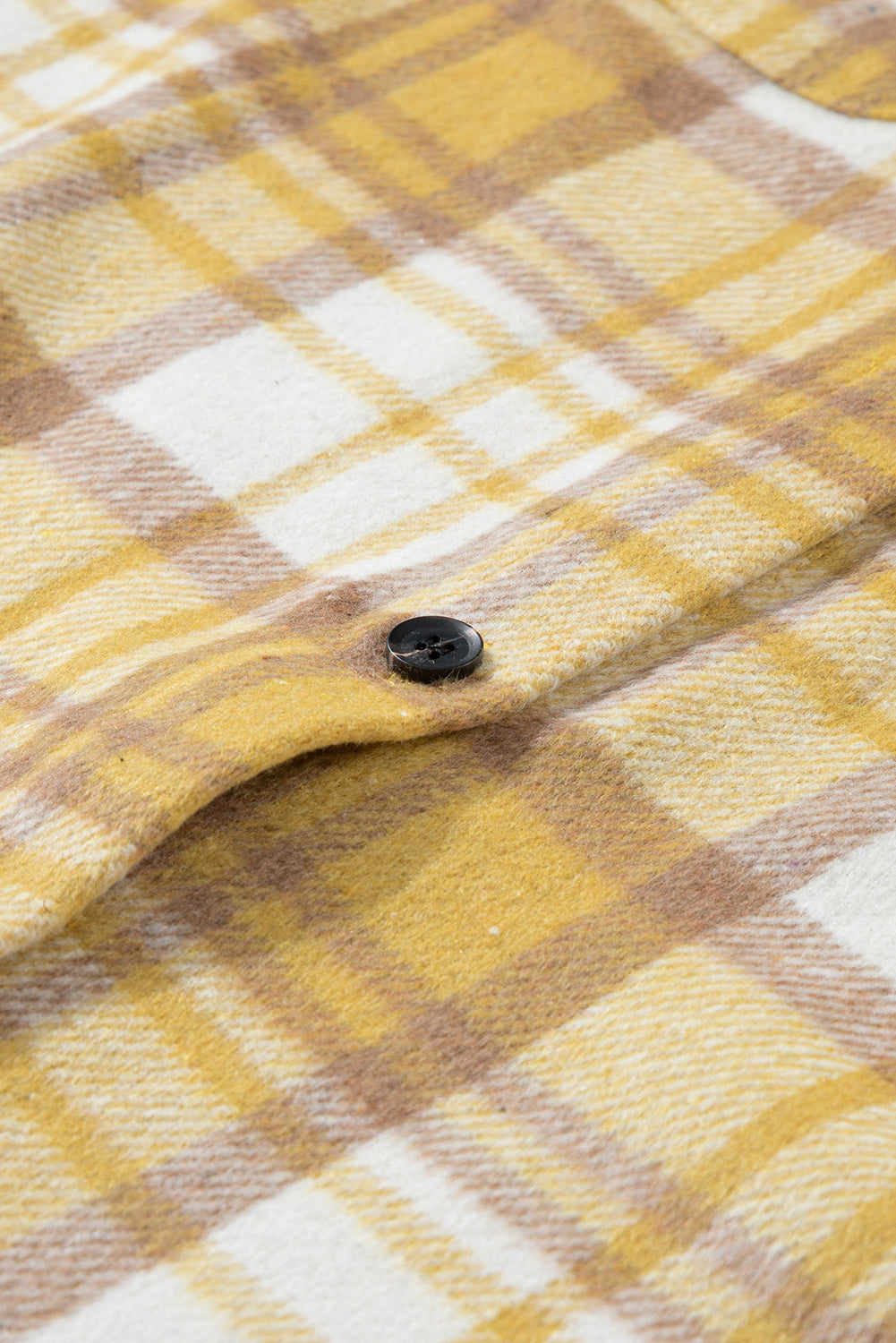 Yellow Plaid Flap Pocket Long Sleeve Shacket Beagle Boutique Fashion Outlet