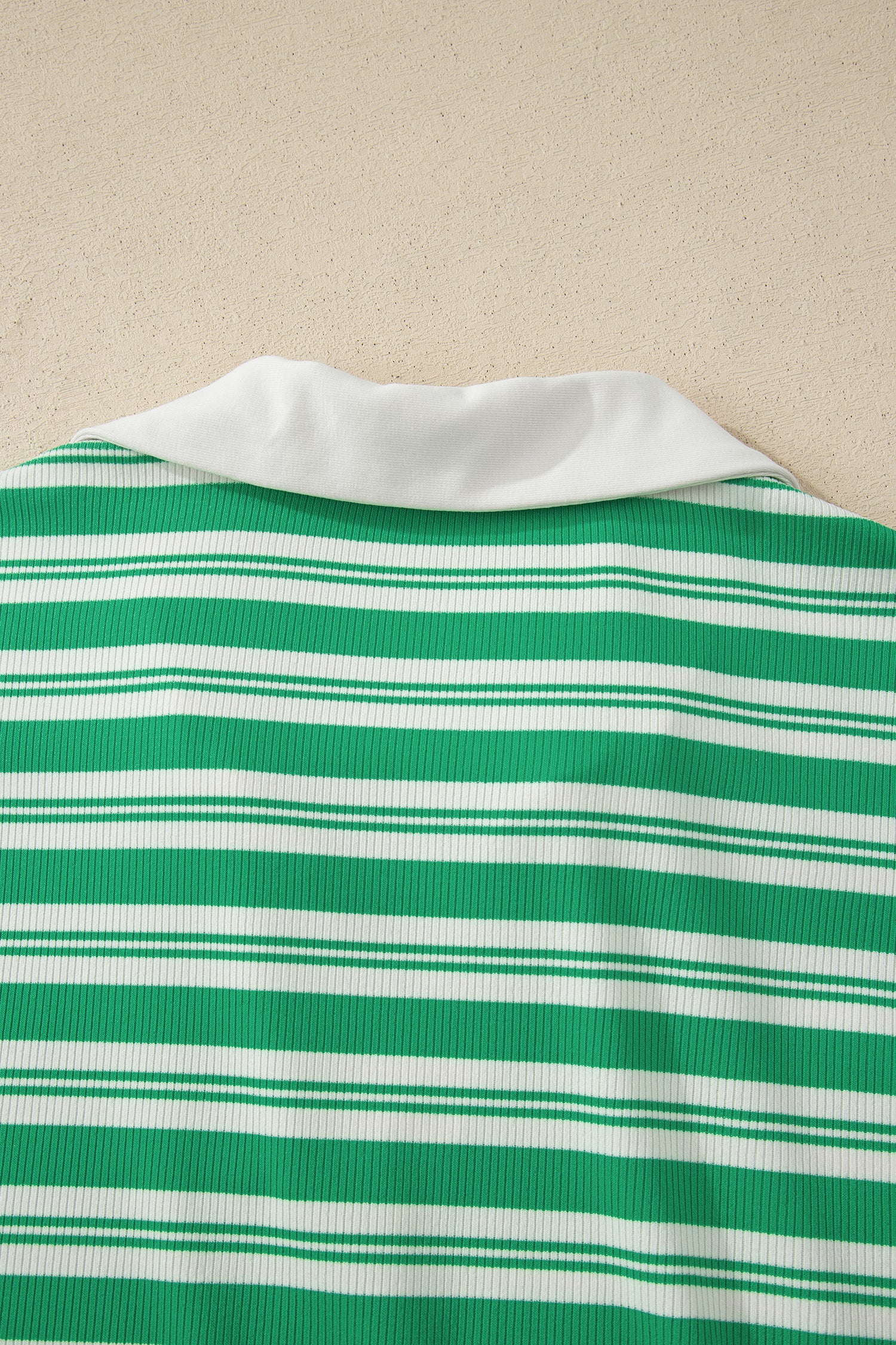 Stripe Collared V-Neck Short Sleeve T-Shirt Midi Dress with Pockets